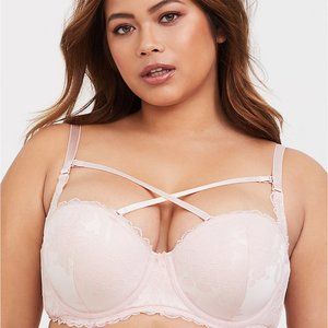Torrid Pink Strappy Lace Push-Up Multiway Bra 42D